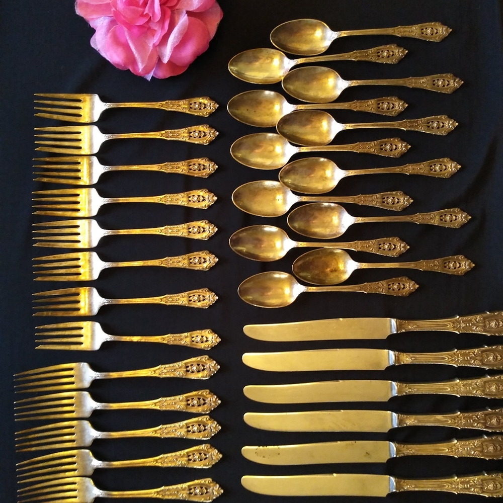 Antique Wallace Rose Point Sterling Flatware *35 piece